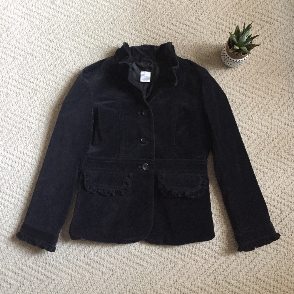 CrewCuts Girls Velvet Ruffle Jacket - Picture 3 of 6